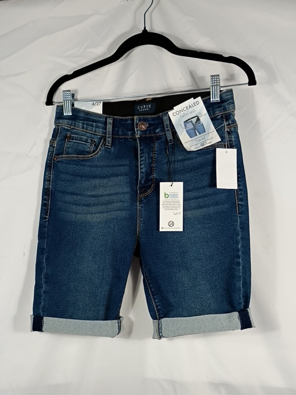 NWT Curve Appeal Bali Bermuda Jean With Comfort Waist Shorts Size 4/27 Summer